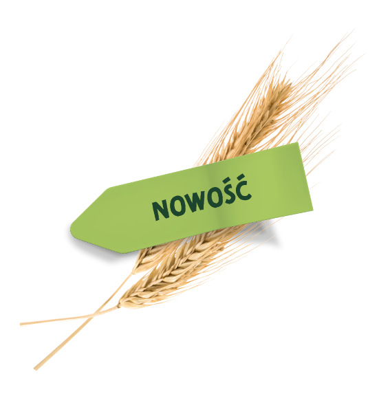 Kłos żyta z plakietką "Nowość"